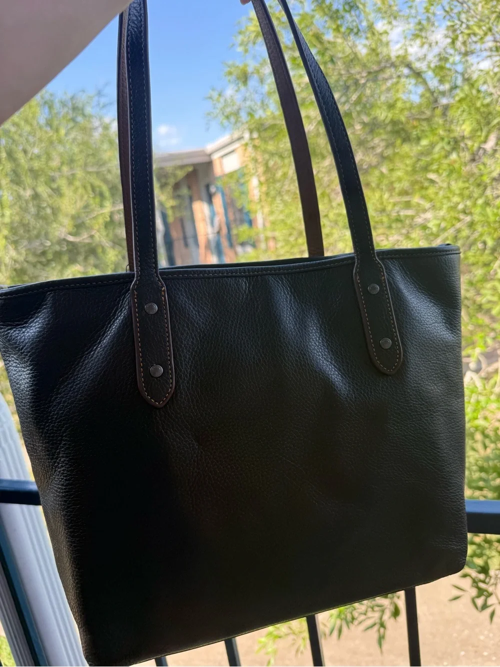Coach Black Peanuts Character Leather Tote